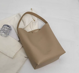 Ndyad large capacity bag women's new style fashionable simple shoulder bag commuting to work soft leather bucket bag HZ1024