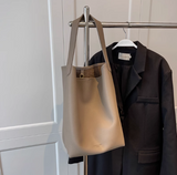 Ndyad large capacity bag women's new style fashionable simple shoulder bag commuting to work soft leather bucket bag HZ1024