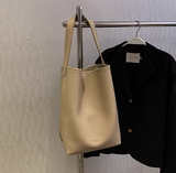 Ndyad large capacity bag women's new style fashionable simple shoulder bag commuting to work soft leather bucket bag HZ1024