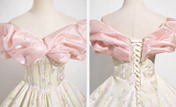 Ndyad A-line off-the-shoulder neck satin long ball dress, champagne evening dress HZ1024