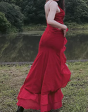 Ndyad Satin long prom dress, black birthday dress HZ1024