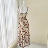 Ndyad red floral sling tea dress HZ1024