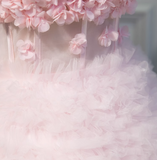 Ndyad A-line off-the-shoulder tulle short prom dress, pink bridesmaid dress HZ1024
