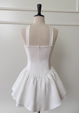 Ndyad White Strapless Short Prom Dress for Party&Birthday??Elegant Evening Dress HZ1024