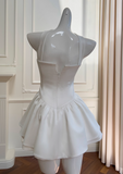 Ndyad White Strapless Short Prom Dress for Party&Birthday??Elegant Evening Dress HZ1024
