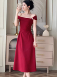Ndyad pure desire style one-shoulder niche high-end waist temperament women's dress HZ1024