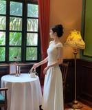 Ndyad pure desire style one-shoulder niche high-end waist temperament women's dress HZ1024