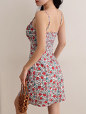 Ndyad floral suspender dress holiday style dress HZ1024