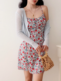 Ndyad floral suspender dress holiday style dress HZ1024