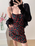 Ndyad floral suspender dress holiday style dress HZ1024