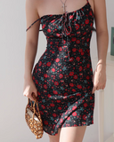 Ndyad floral suspender dress holiday style dress HZ1024