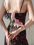 Ndyad floral suspender dress holiday style dress HZ1024