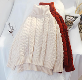 Ndyad loose lazy style high collar twist pullover sweater HZ1024