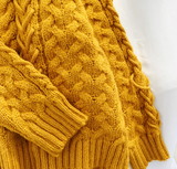 Ndyad loose lazy style high collar twist pullover sweater HZ1024