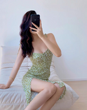 Ndyad print suspender dress HZ1024