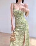 Ndyad print suspender dress HZ1024