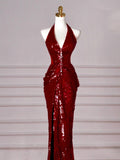 Ndyad Mermaid V-neck Sequins Long Prom Dress,Formal Prom Dress HZ1024