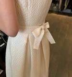 Ndyad style dress light mature style umbrella skirt French style high waist white dress for women HZ1024