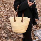 Ndyad large capacity straw shoulder bag HZ1024