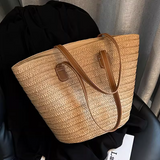 Ndyad large capacity straw shoulder bag HZ1024