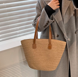 Ndyad large capacity straw shoulder bag HZ1024