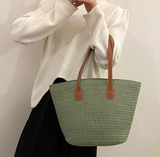 Ndyad large capacity straw shoulder bag HZ1024