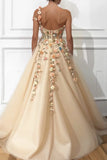 Ndyad flowers A-Line Prom Dresses one shoulder strap Lace Appliques Evening Gown HZ1024