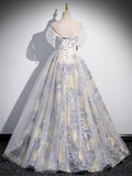 Ndyad off-shoulder tulle three-dimensional floral long prom dress, dark purple evening dress HZ1024