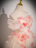 Ndyad A-line Off-Shoulder Tulle Long Prom Dress, Sweet 16 Dress HZ1024