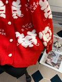 Ndyad red knitted cardigan HZ1024