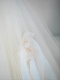 Ndyad Champagne A-Line Strapless Tulle Wedding Dress£¬Gentle Beaded Long Bridal Dress HZ1024