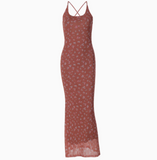 Ndyad Printed Backless Suspender Dress HZ1024