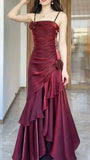 Ndyad Satin Prom Dress for Quinceanera&Party-Fairytale A-line Straps Evening Gown for Birthday HZ1024