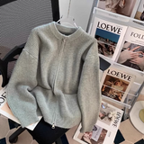 Ndyad style double-head zipper soft waxy sweater jacket loose casual outer wear knitted cardigan HZ1024