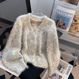 Ndyad Japanese floral V-neck Long-sleeved cardigan HZ1024
