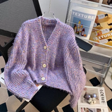 Ndyad Japanese floral V-neck Long-sleeved cardigan HZ1024