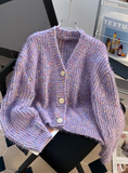 Ndyad Japanese floral V-neck Long-sleeved cardigan HZ1024