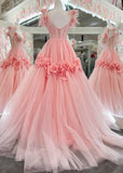 Ndyad A-Line Off the Shoulder Lace Tulle Long Prom Dress, Sweet 16 Dress HZ1024
