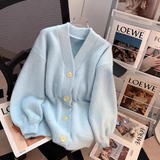 Ndyad college style, furry cardigan sweater coat HZ1024