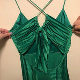Ndyad Green Backless Prom Dress for Vegas Pool Party?? Glam Chiffon Evening Dress for Special Ocassion HZ1024