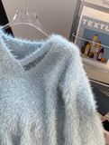 Ndyad V-neck base sweater, soft and glutinous imitation mink fleece sweater HZ1024