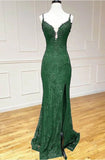 Ndyad Mermaid Formal Dresses Under $170?? Charming Grape Spaghetti Straps Applique Long Backless Prom Dress With Slit HZ1024