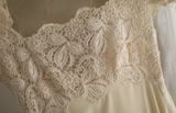 Ndyad Square Neck Chiffon Lace Empire Dress Long Prom Dress Beaded Wedding Dress HZ1024