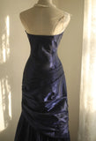 Ndyad Mermaid Strapless Taffeta Pleated Long Prom Dress Evening Gown HZ1024