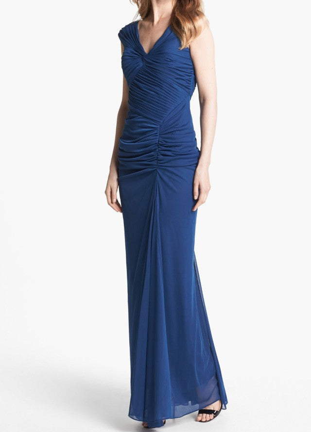 Ndyad Midnight Blue Mermaid Gown ??V Neck Pretty Prom Dress for Events&Party HZ1024