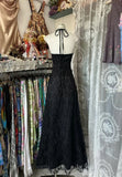 Ndyad Black Halter A-Line Chiffon&Tulle Open Back Prom Dresses Birthday Dresses HZ1024
