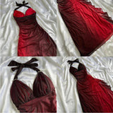 Ndyad ?Chiffon Halter Sheath Prom Dress for Party&Birthday Elegant Blue Evening Gowns HZ1024