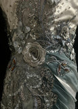 Ndyad Chiffon Mermaid Spaghetti Strap Sequined Applique Long Prom Dresses?? Formal Evening Dresses HZ1024