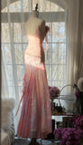 Ndyad Pink Spaghetti Strap Mermaid Party Dresses Fairytale Chiffon Beaded Long Prom Dresses HZ1024