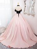 Ndyad Sweetheart Neck Satin Pink Long Prom Dress, Pink Long Formal Dress HZ1024